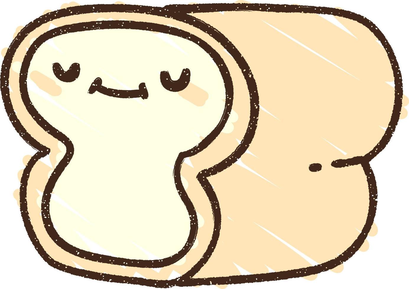 Bread Loaf Chalk Drawing vector