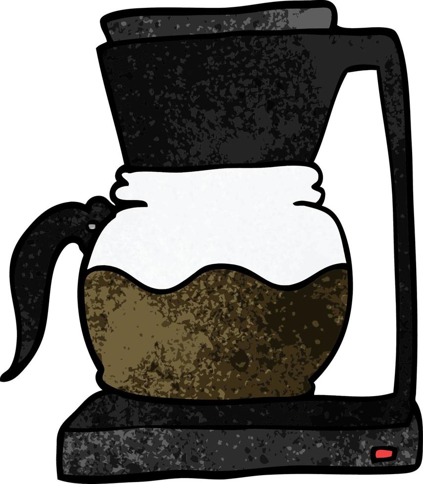 máquina de filtro de café de doodle de dibujos animados vector