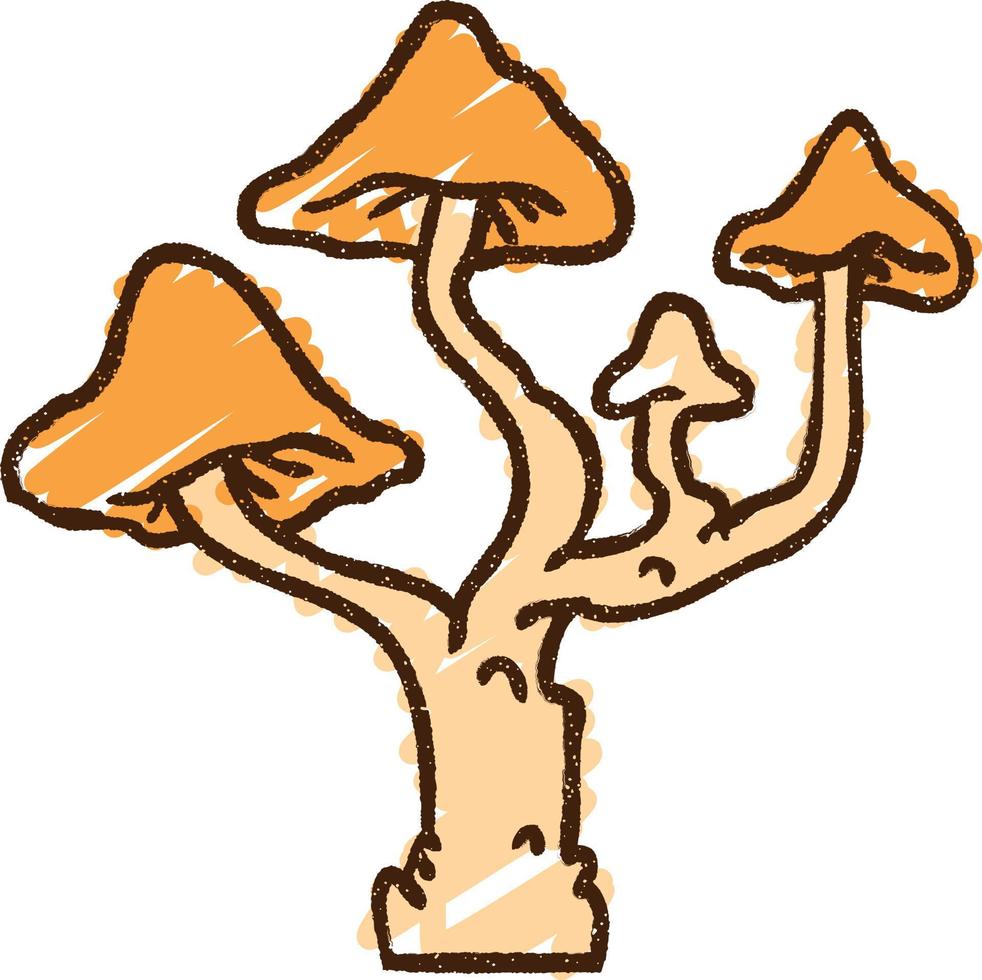 Mushrooms Chalk Drawing vector