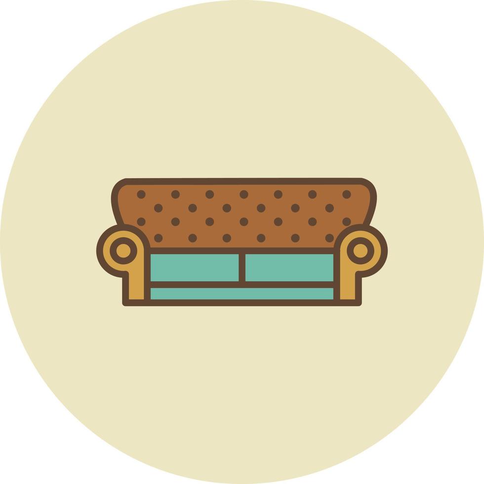 Sofa Filled Retro vector