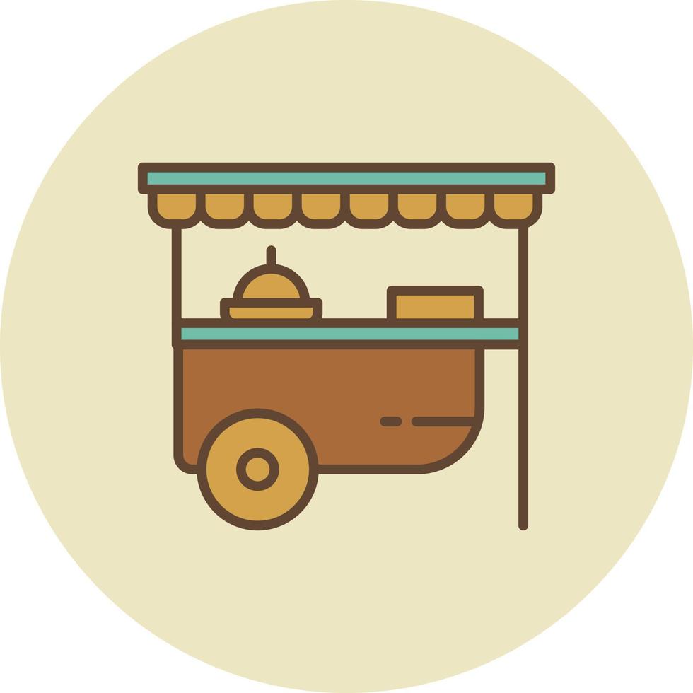 Food Cart Filled Retro vector