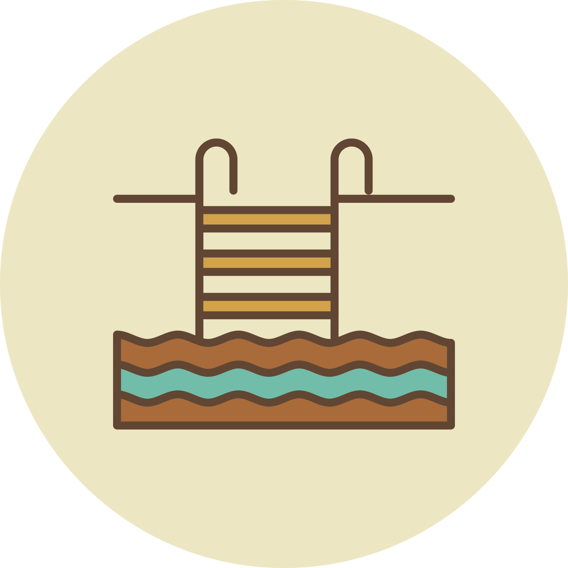 Water Stairs Filled Retro 9815177 Vector Art at Vecteezy