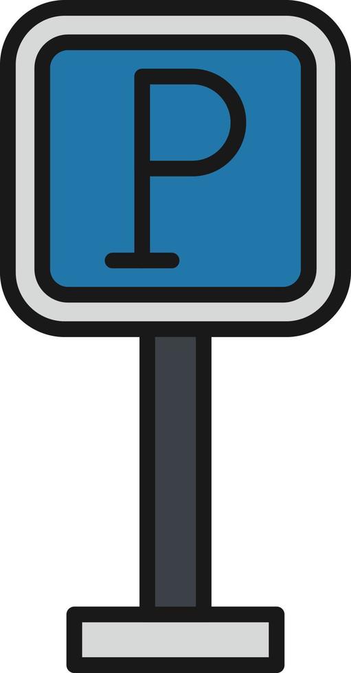 Parking Sign Glyph Icon vector