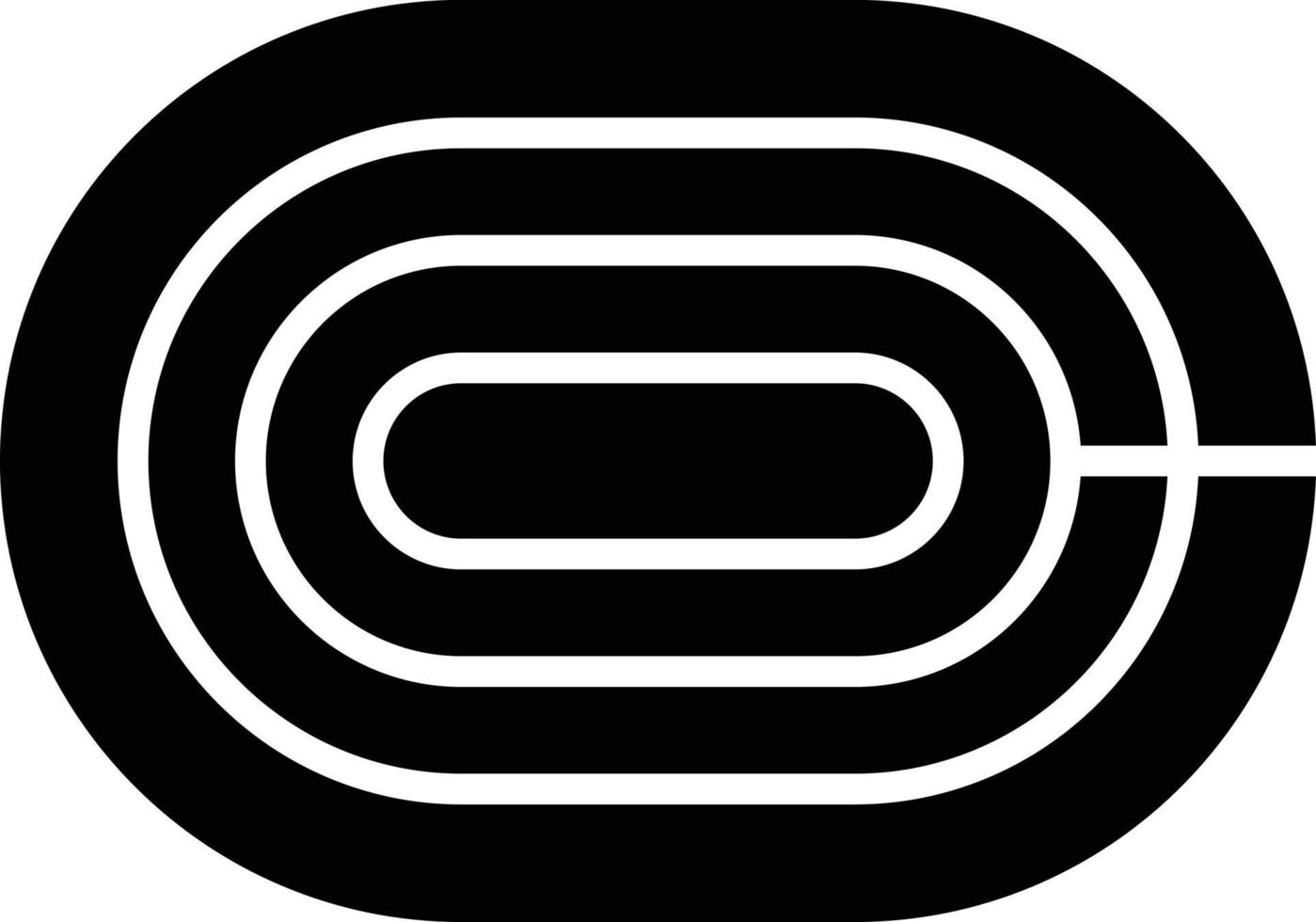 Running Track Glyph Icon vector