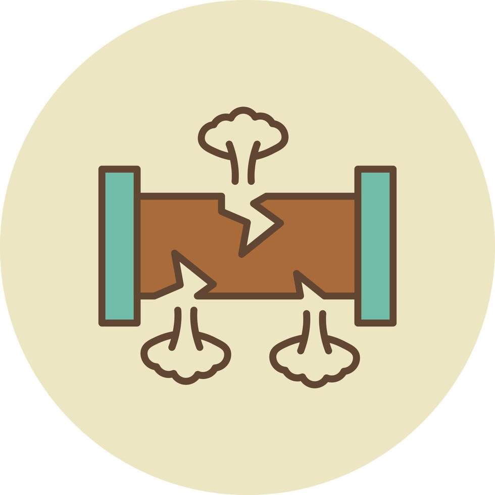 Broken Pipe Filled Retro vector