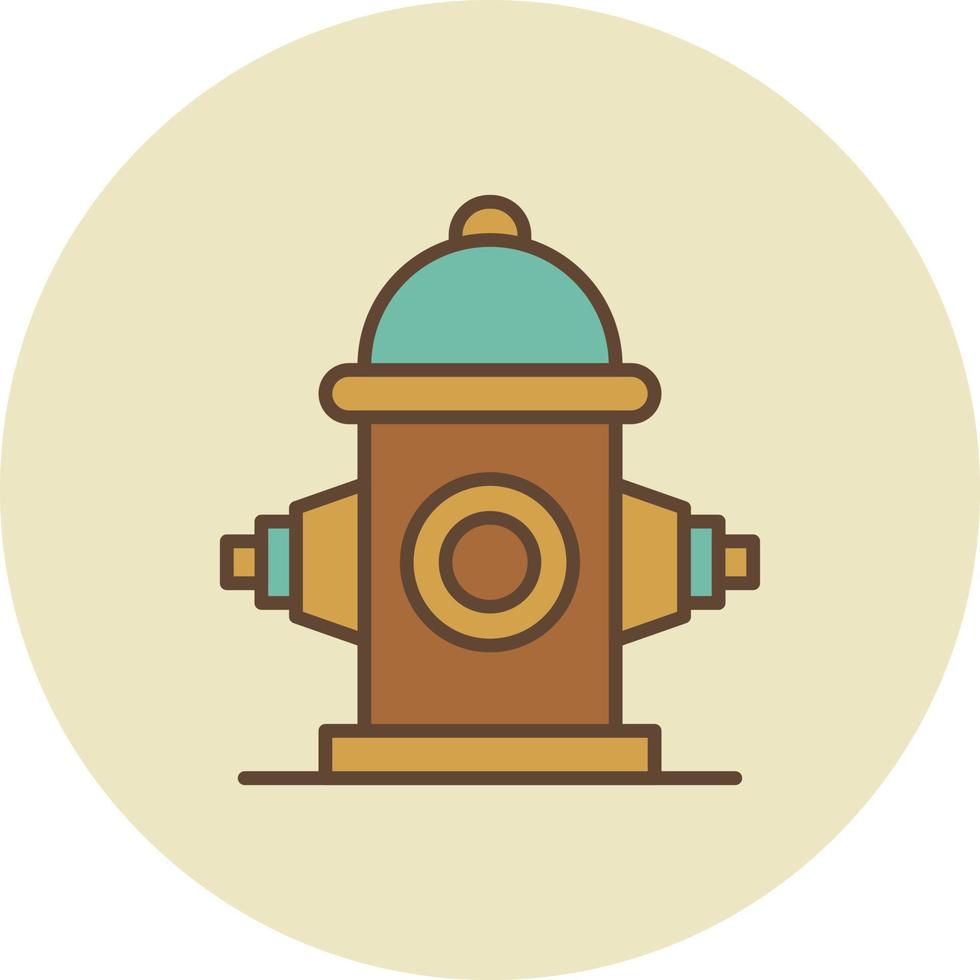 Fire Hydrant Filled Retro vector