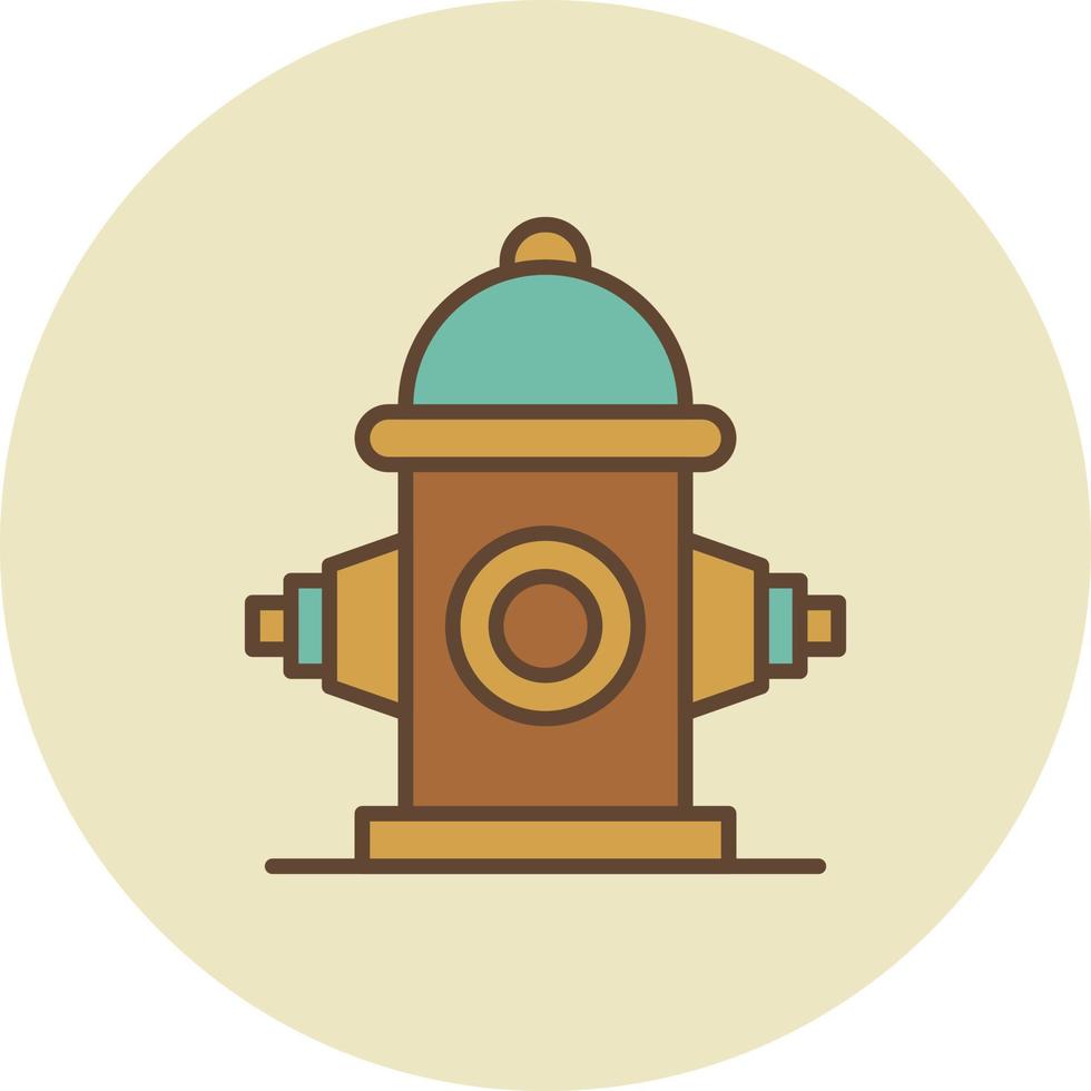 Fire Hydrant Filled Retro vector