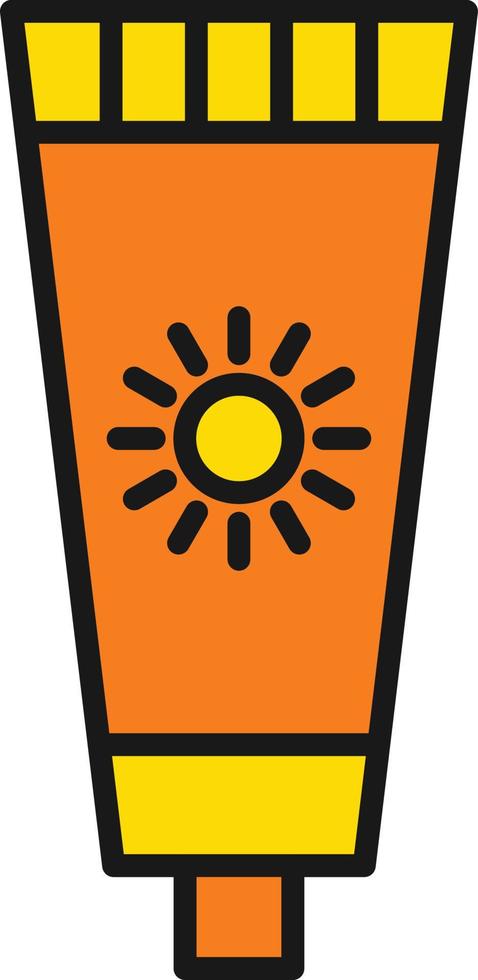 Sunscreen Line Filled vector