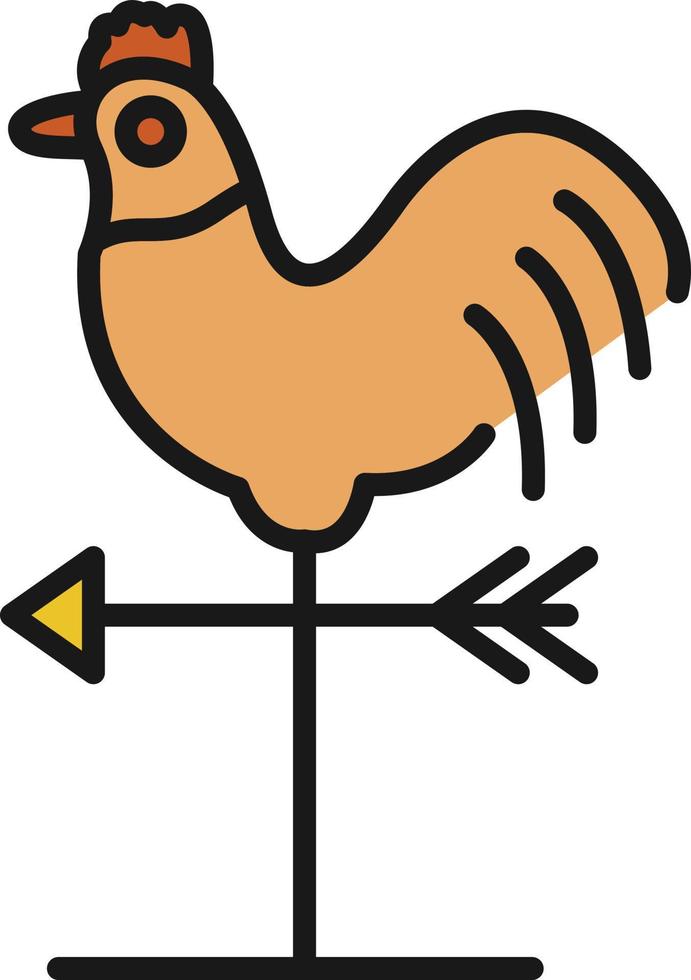 Wind Vane Line Filled vector