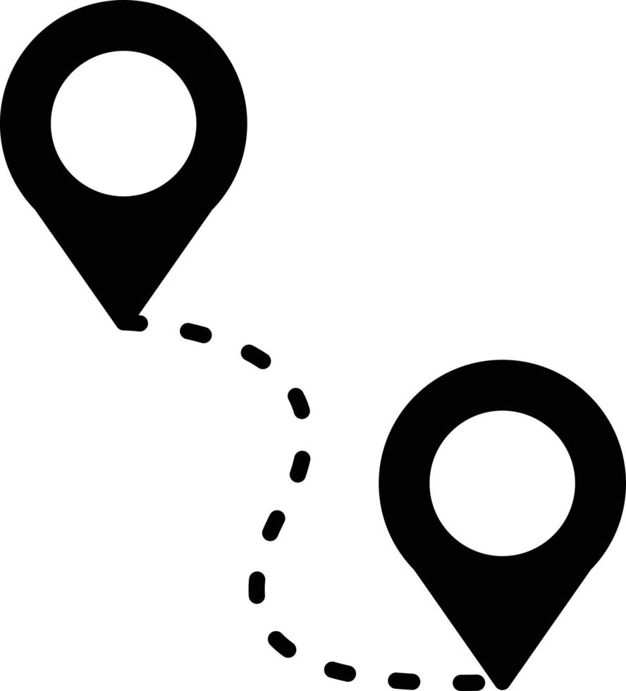 Route Glyph Icon vector