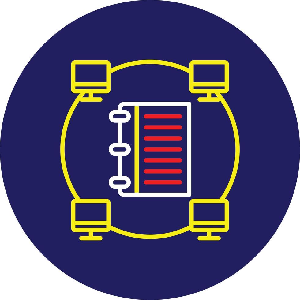 Database Line Multicolor vector
