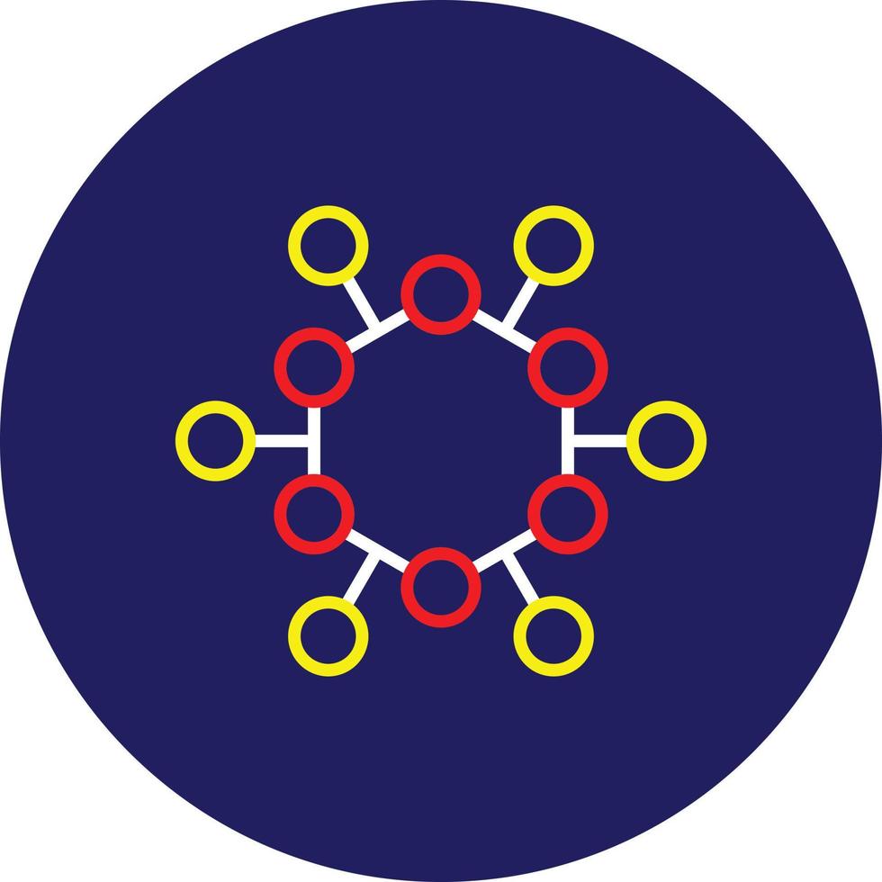 Atom Structure Line Multicolor vector