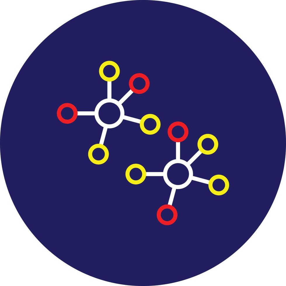 Molecules Line Multicolor vector
