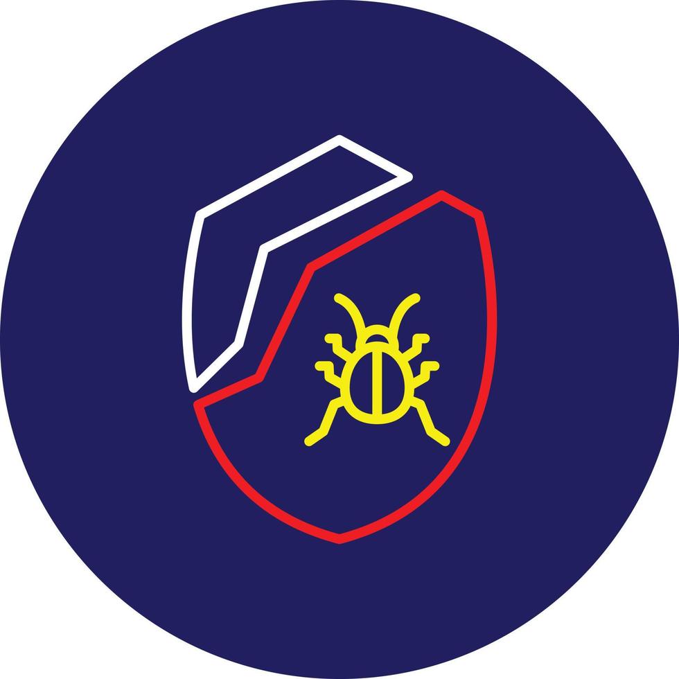Broken Shield Line Multicolor vector