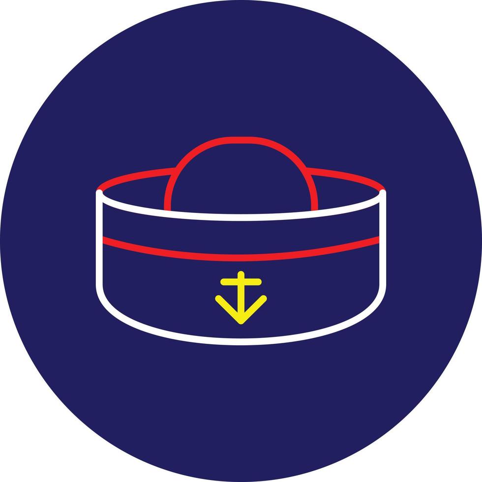 Sailor Hat Line Multicolor vector