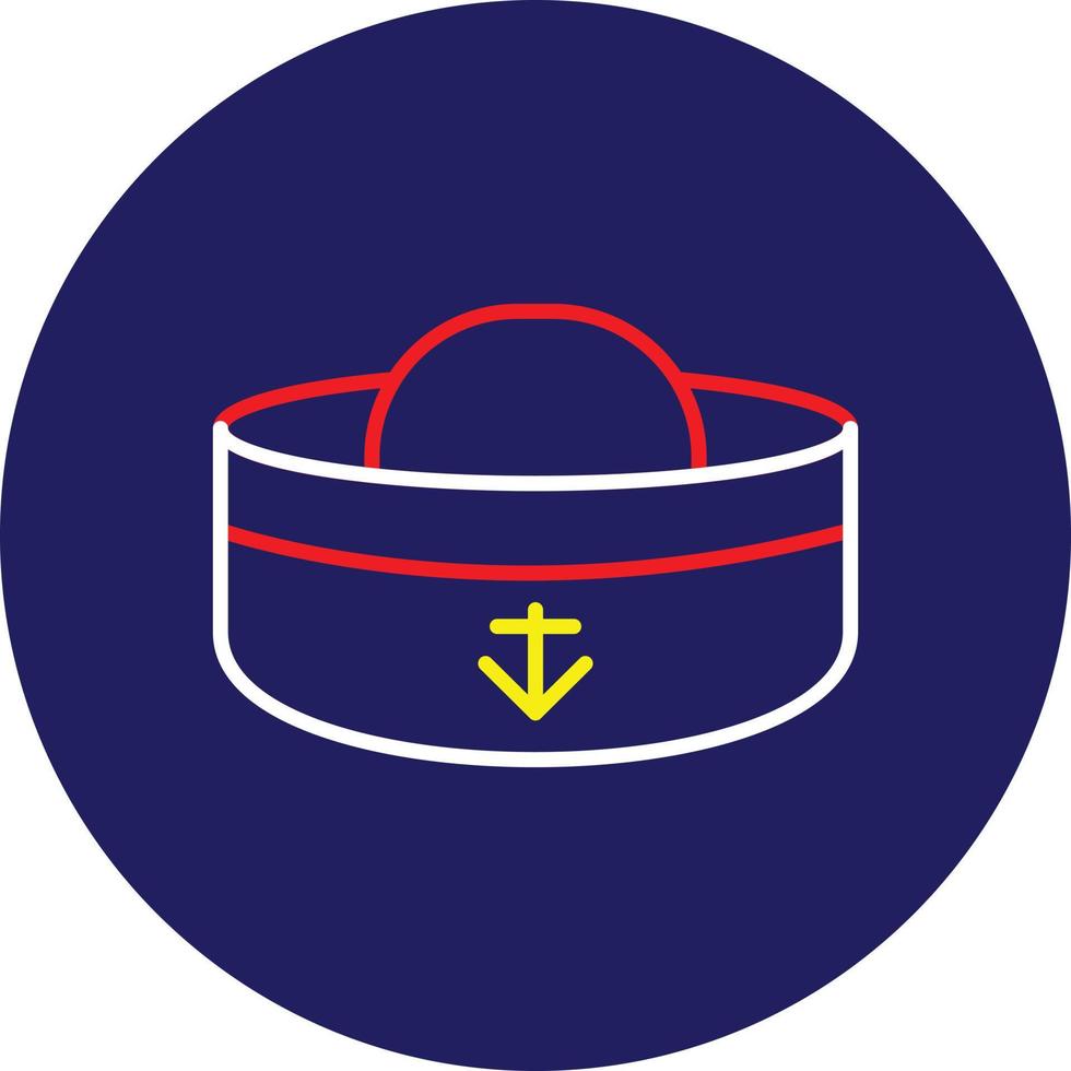 Sailor Hat Line Multicolor vector