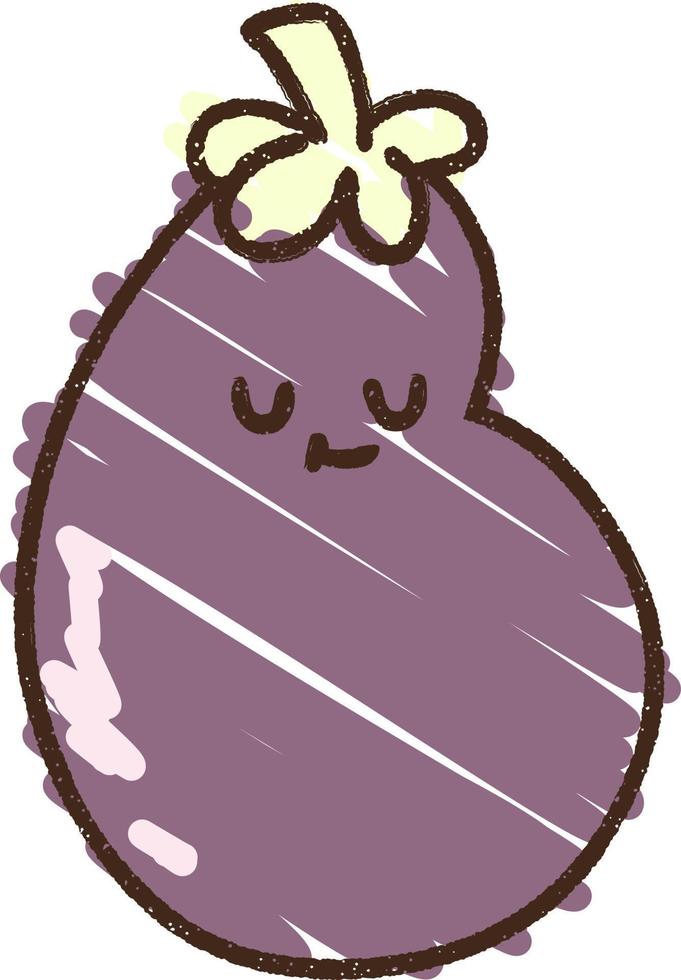 Eggplant Chalk Drawing vector