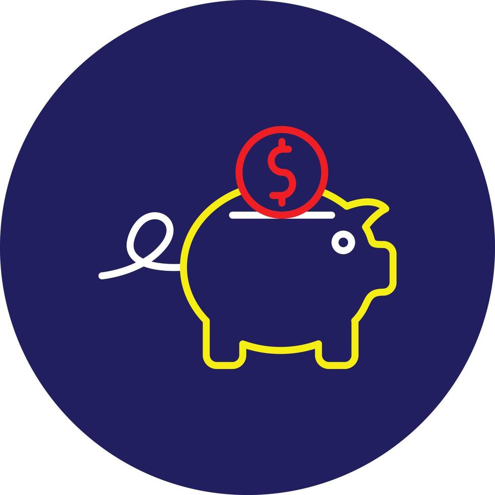 Piggy Bank Line Multicolor vector