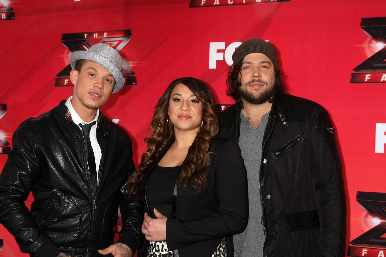 LOS ANGELES, DEC 19 - Chris Rene, Melanie Amaro, Josh Krajcik at the FOX s The X Factor Press Conference at CBS Studios on December 19, 2011 in Los Angeles, CA photo