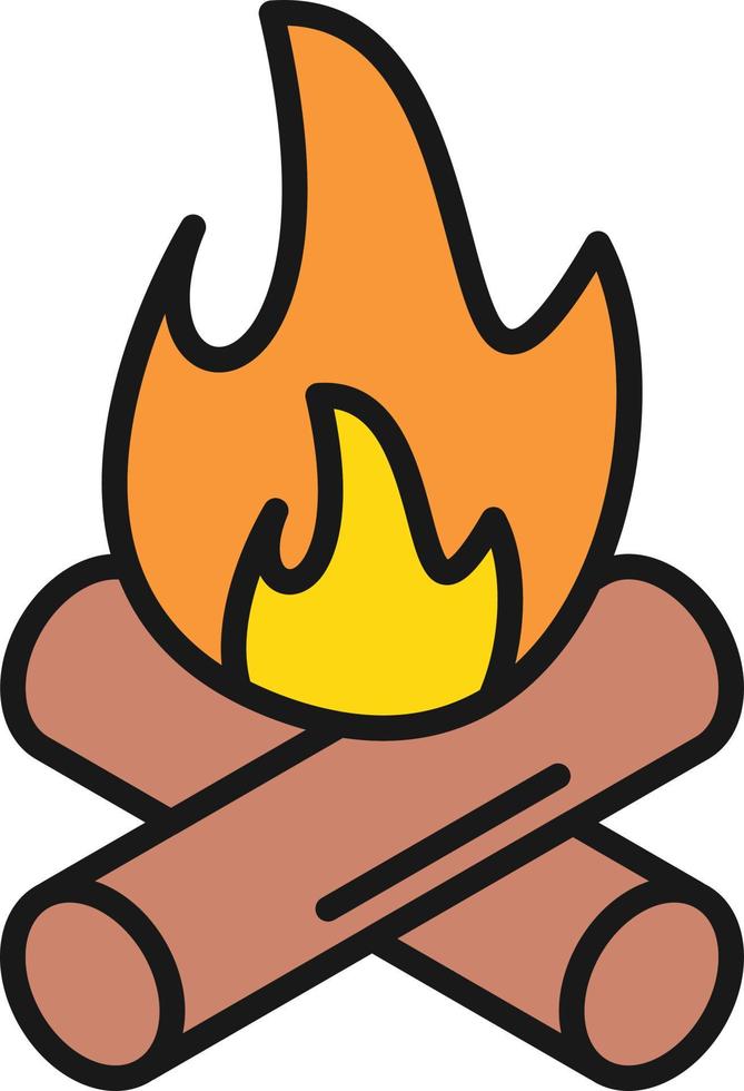 Fire Pollution Line Filled vector