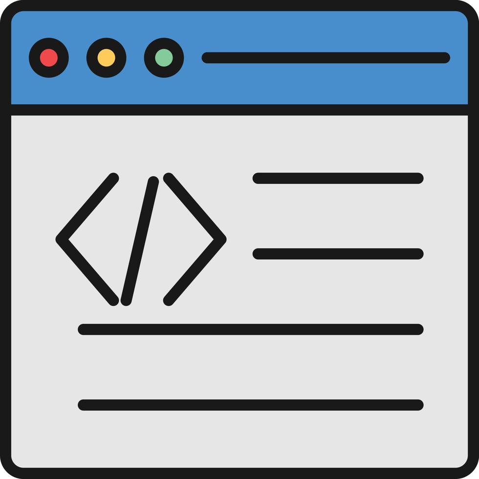 Web Programing Line Filled vector