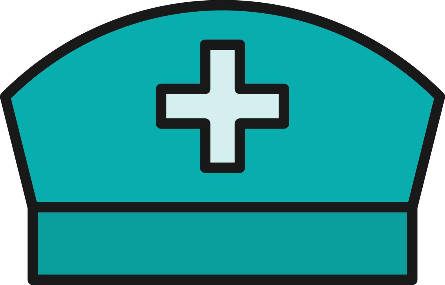 Nurse Cap Line Filled vector