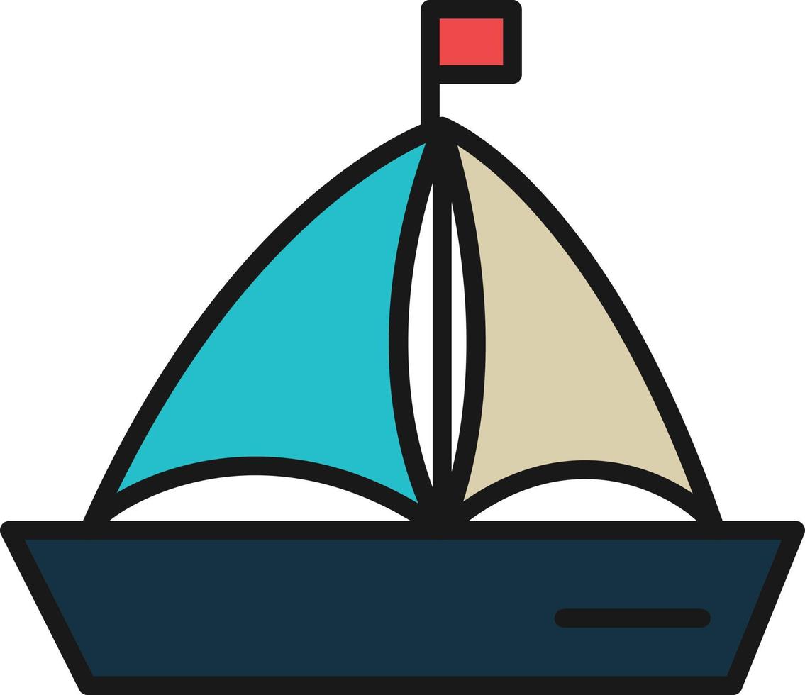 Boat Line Filled vector