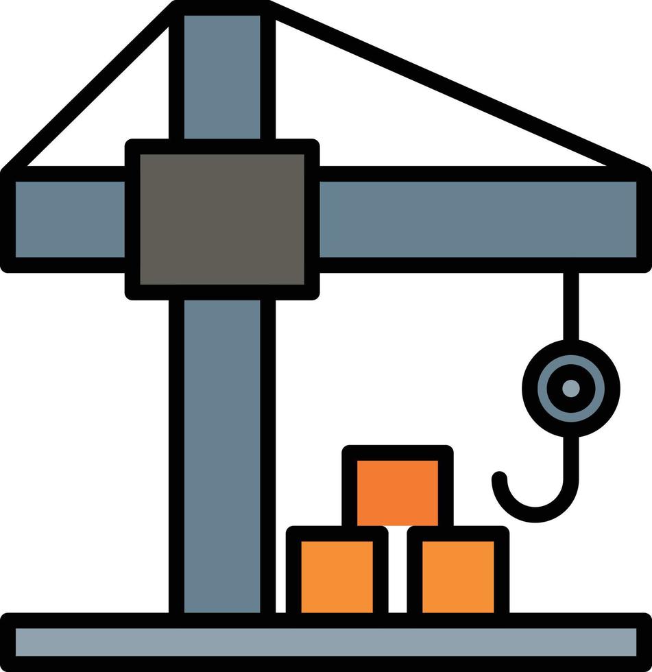 Crane Lifting Line Filled vector