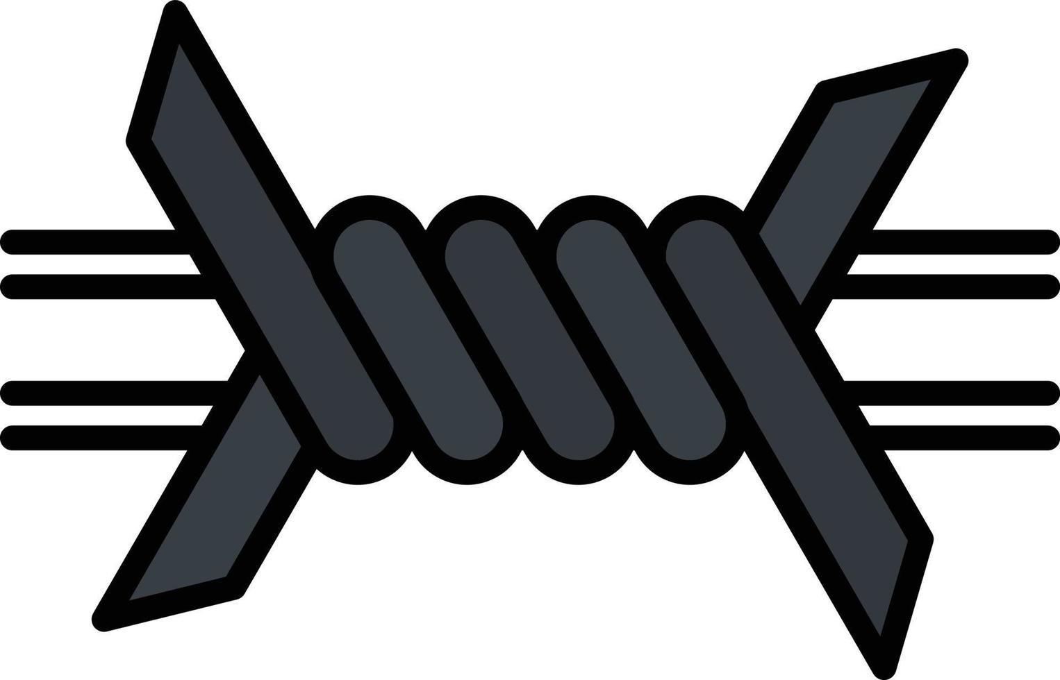 Barbed Wire Line Filled vector