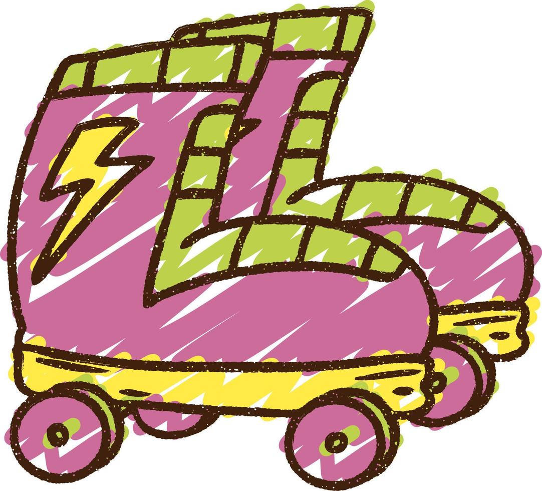 Roller Boots Chalk Drawing vector