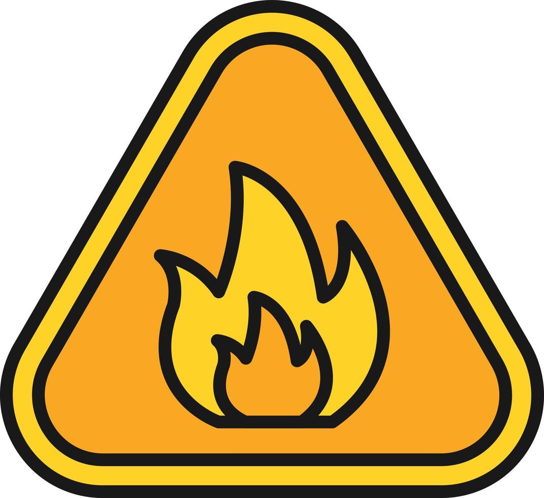 Fire Danger Line Filled vector