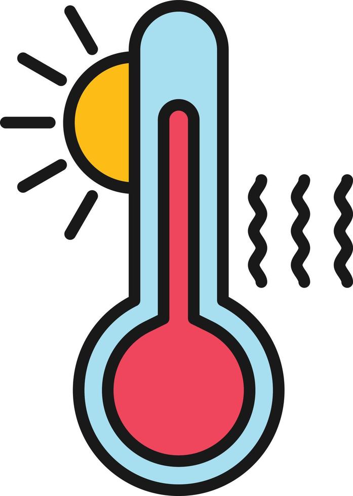 línea de alta temperatura llena vector