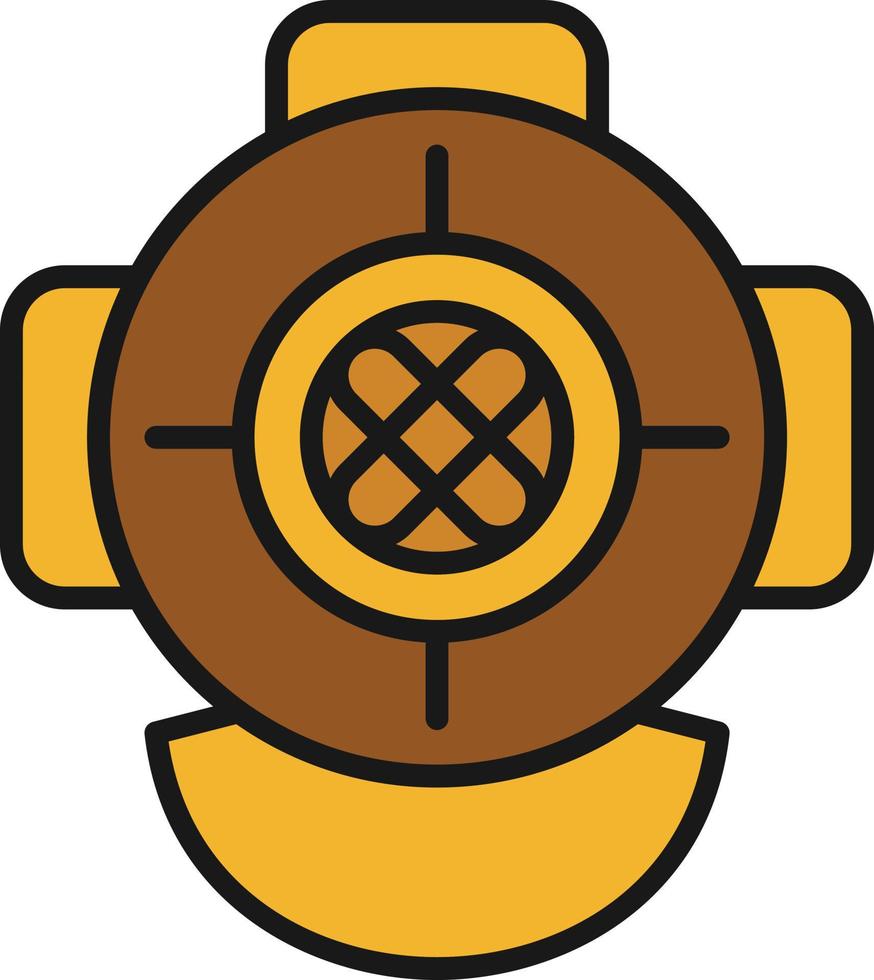 Diving Helmet Line Filled vector