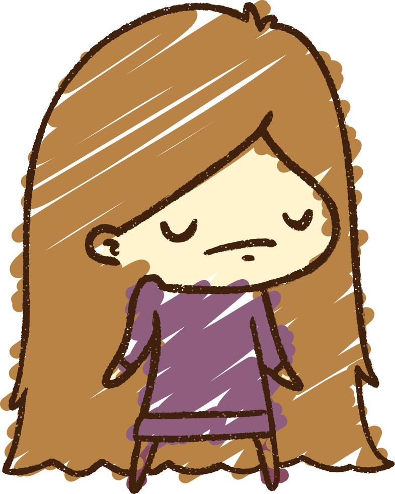 Shrugging Woman Chalk Drawing 9818275 Vector Art at Vecteezy