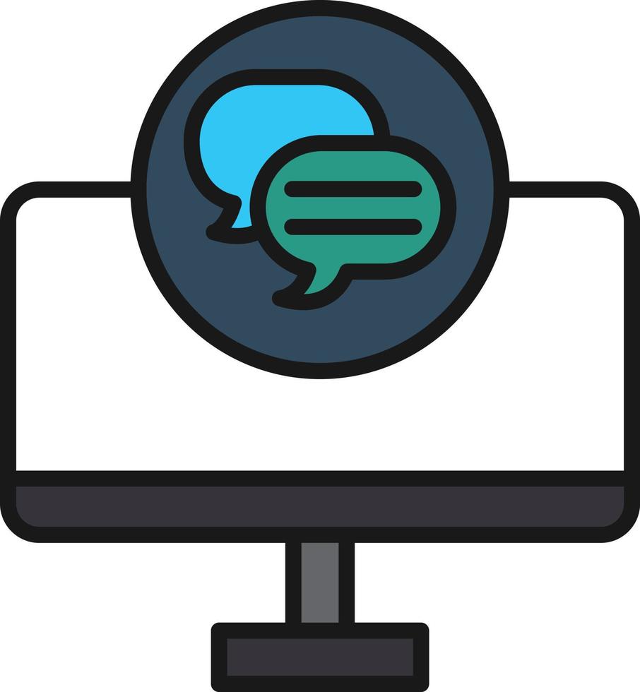 Chat Lcd Line Filled vector