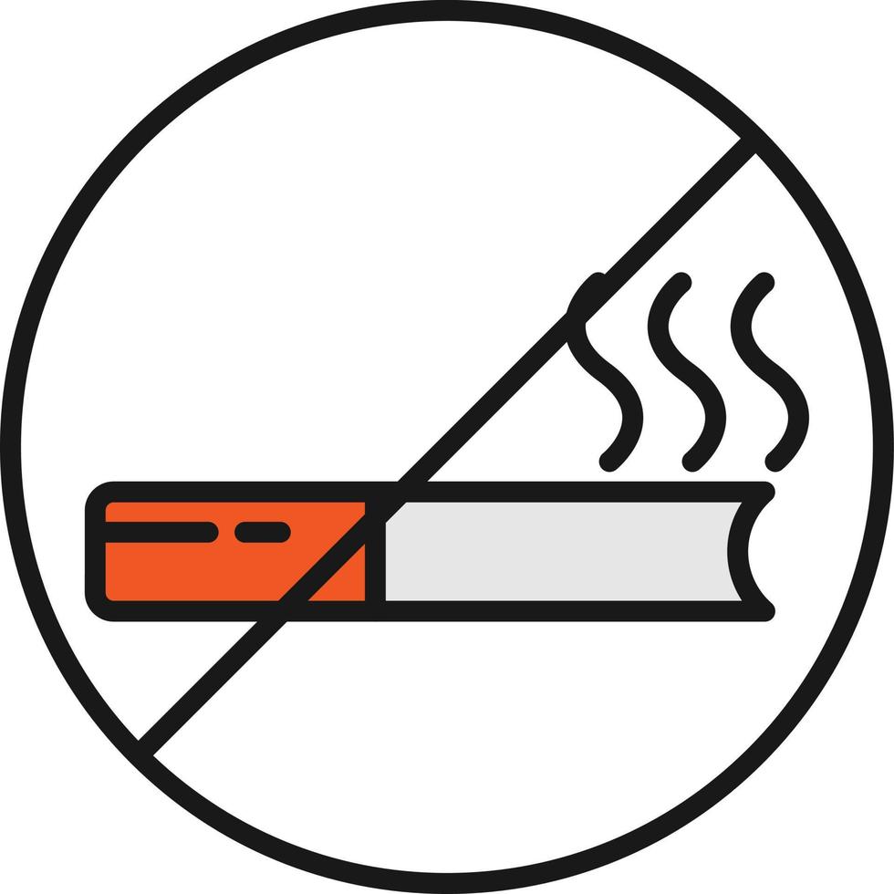 No Smoking Line Filled vector