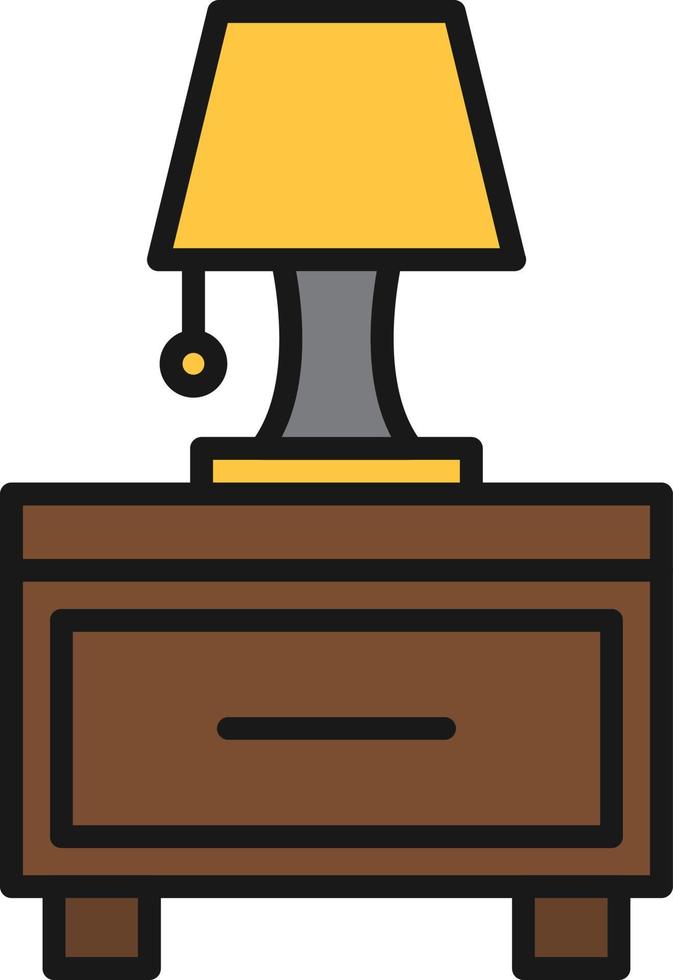 Nightstand Line Filled vector