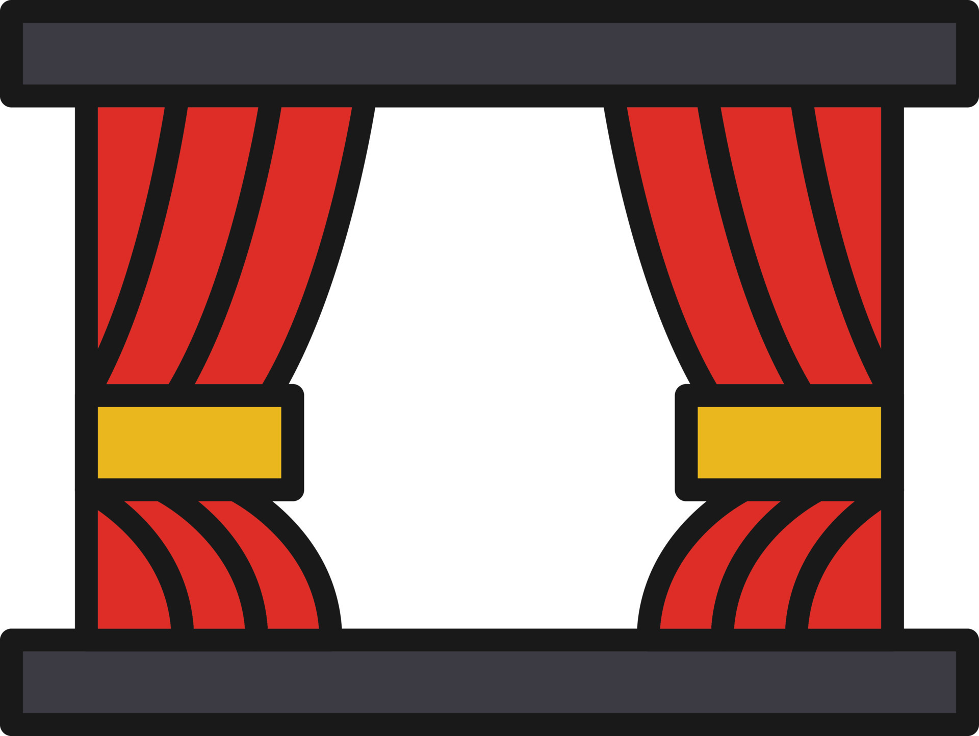 Curtains Line Filled 9818510 Vector Art at Vecteezy