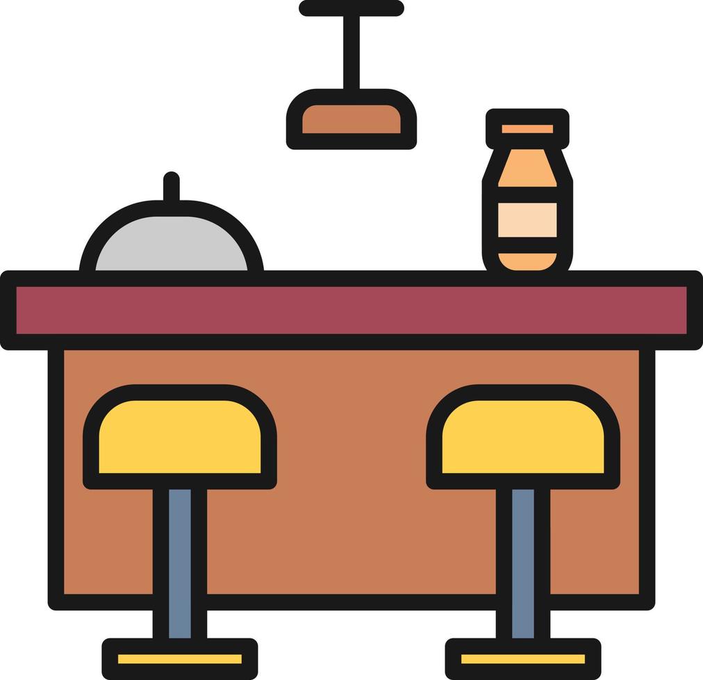 Bar Counter Line Filled vector