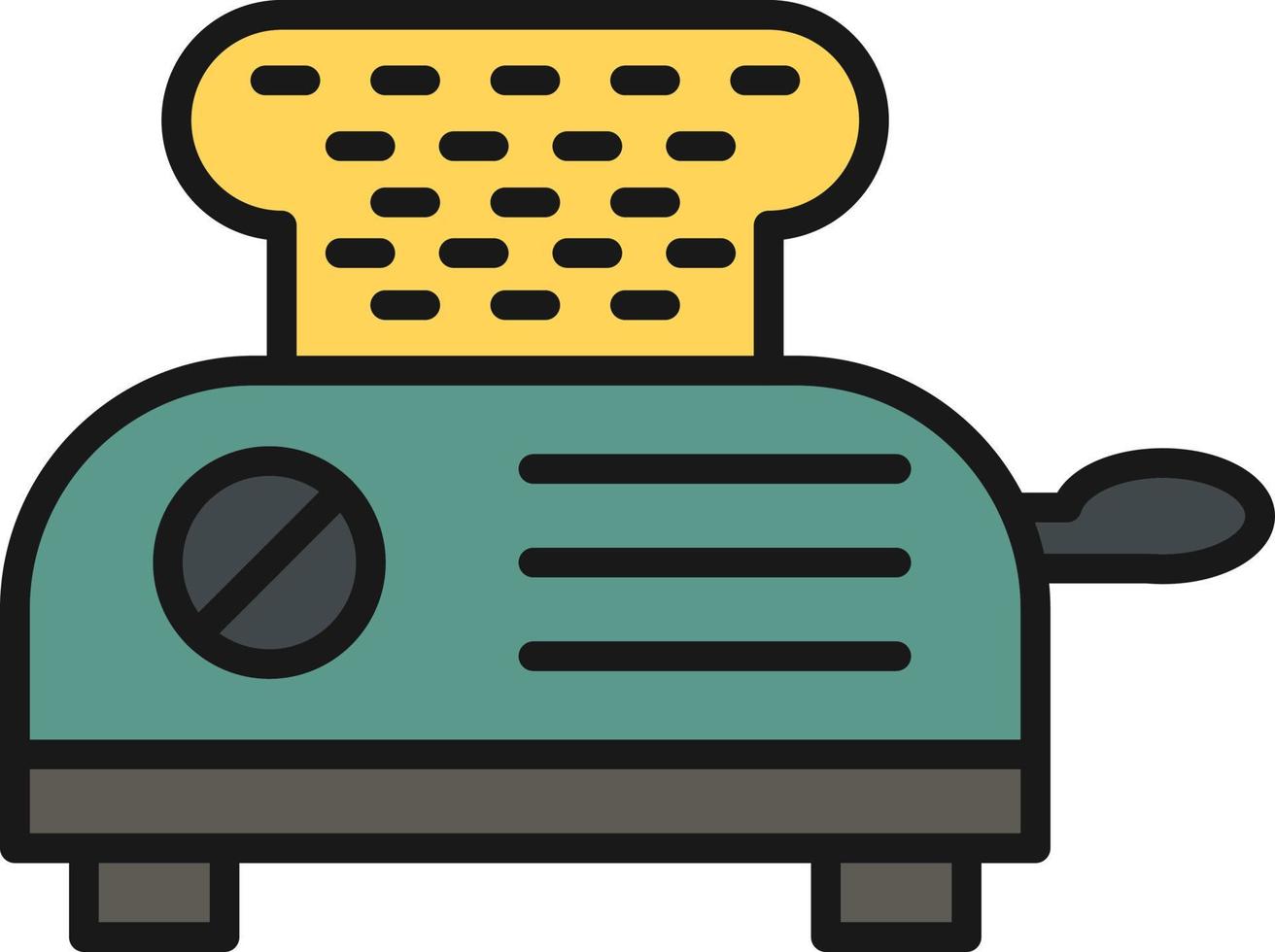 Toaster Line Filled vector