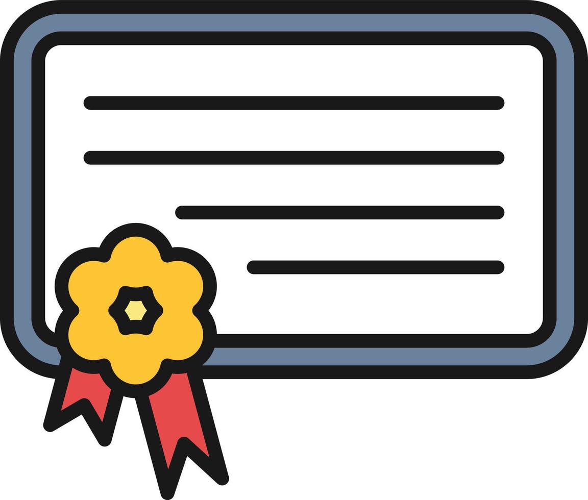 Digital Certificate Line Filled vector
