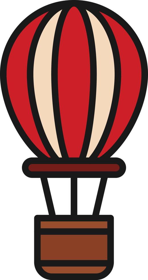 Hot Air Balloon Line Filled vector