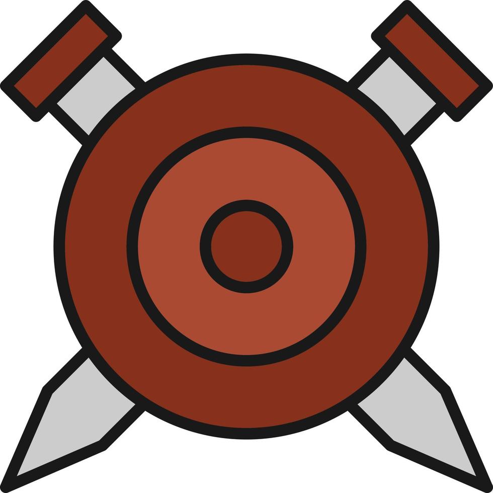 Shield Line Filled vector