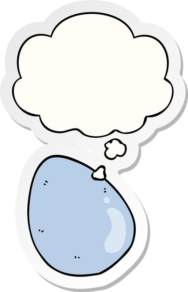 cartoon egg and thought bubble as a printed sticker vector