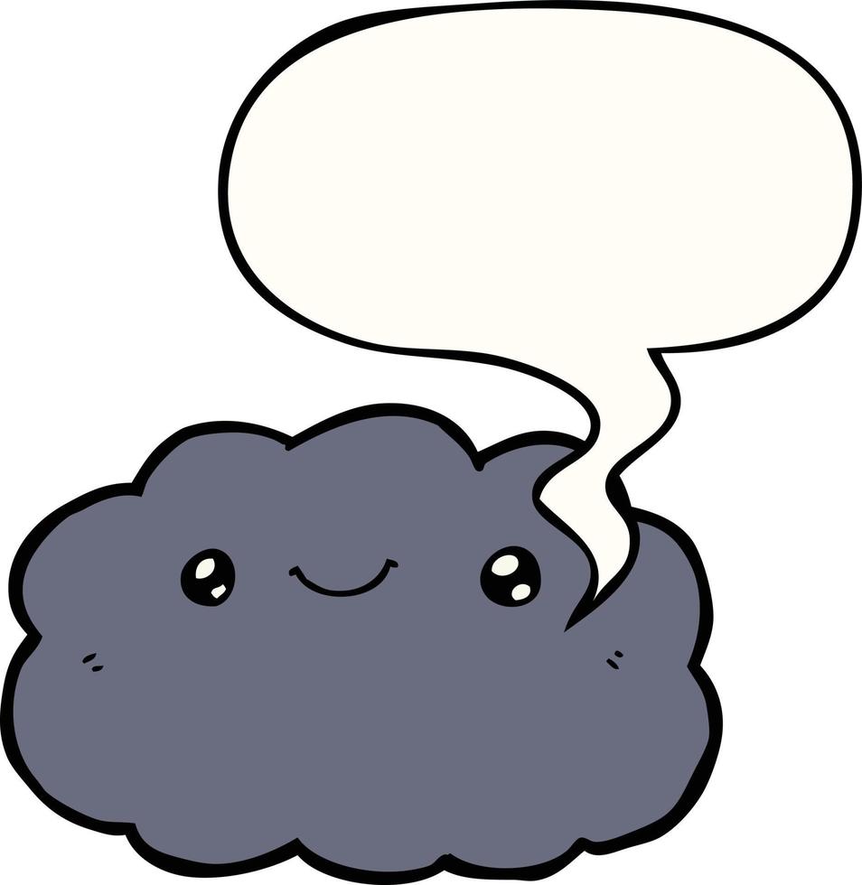 nube de dibujos animados y burbuja del habla vector