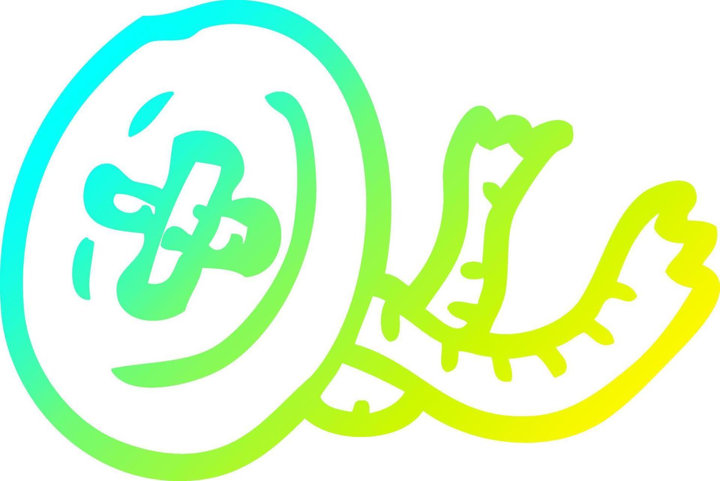 cold gradient line drawing cartoon old button vector