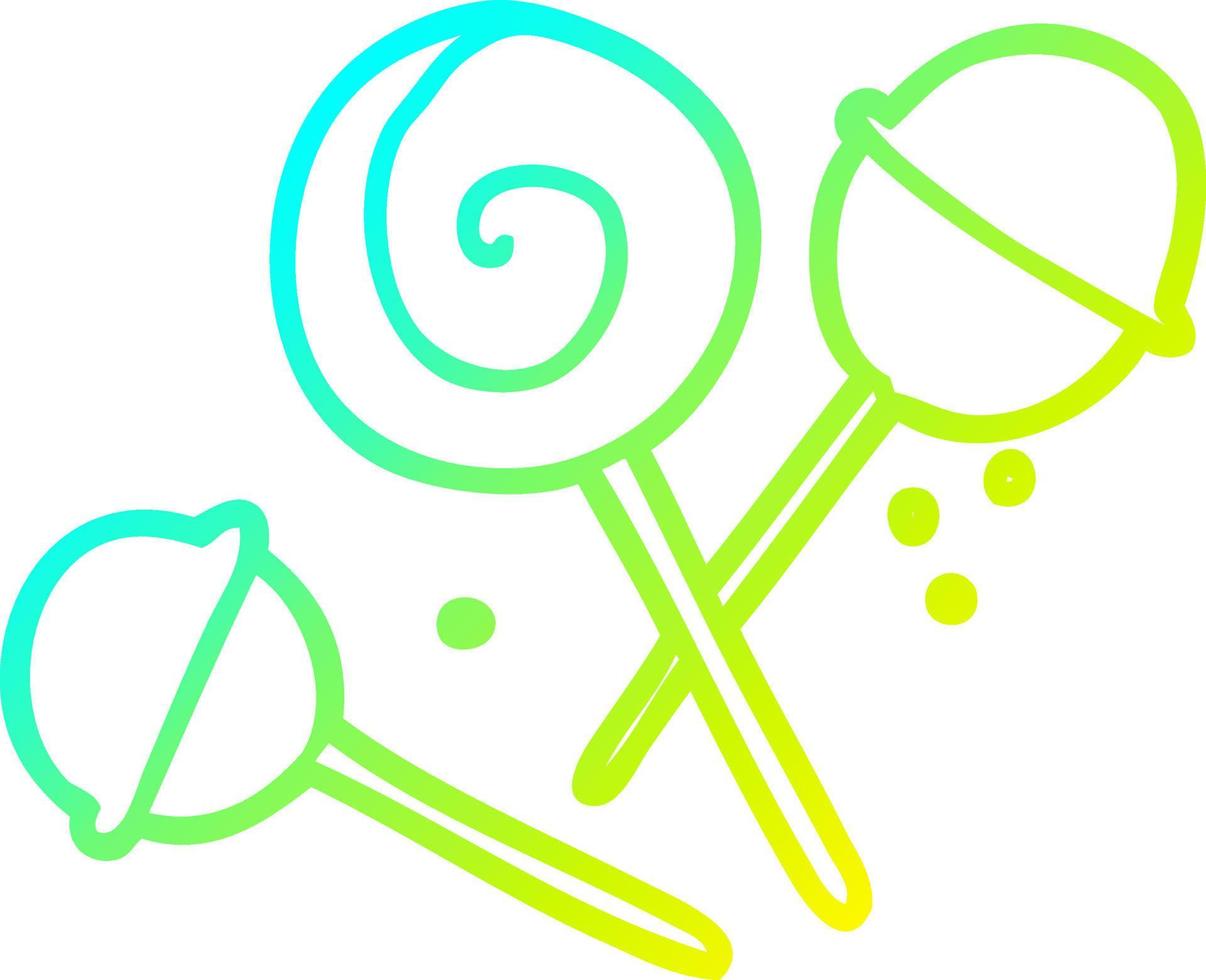cold gradient line drawing traditional lollipop vector