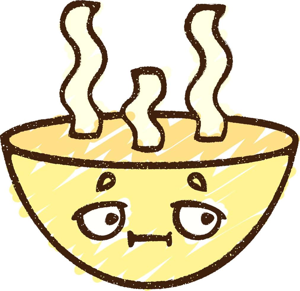 dibujo de tiza de sopa caliente vector