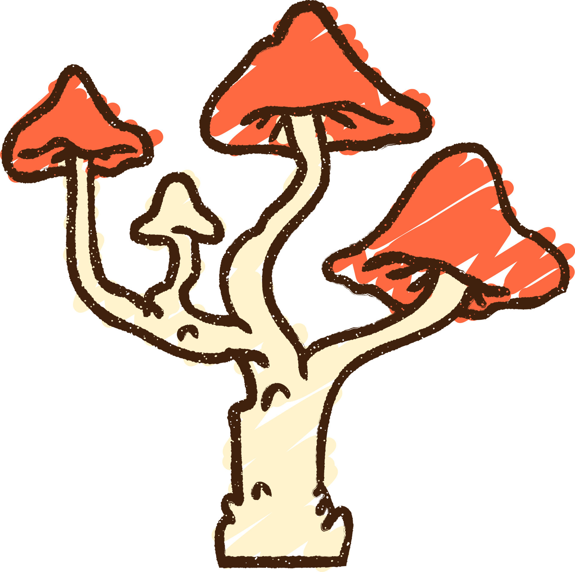 Weird Mushrooms Chalk Drawing 9818984 Vector Art at Vecteezy