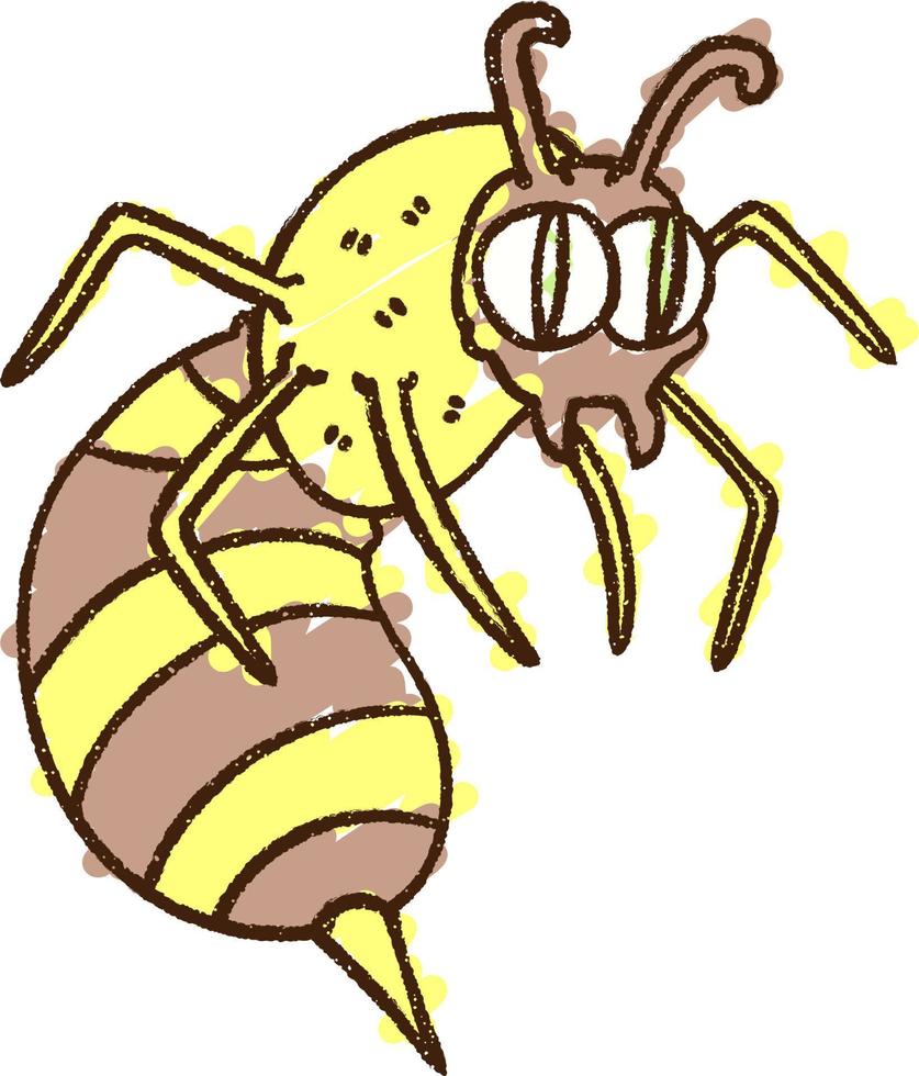 Wasp Chalk Drawing vector